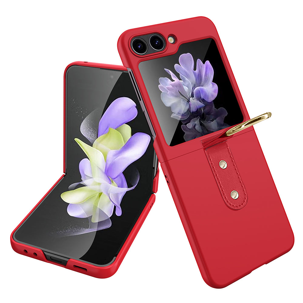 For Samsung Galaxy Z Flip5 5G Slim PC Phone Case Rubberized Shockproof Cover with Finger Ring For Samsung Galaxy Z Flip5 5G Slim PC Phone Case Rubberized Shockproof Cover with Finger Ring